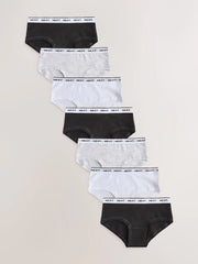 Black/Grey/White Hipsters 7 Pack (2-16yrs)
