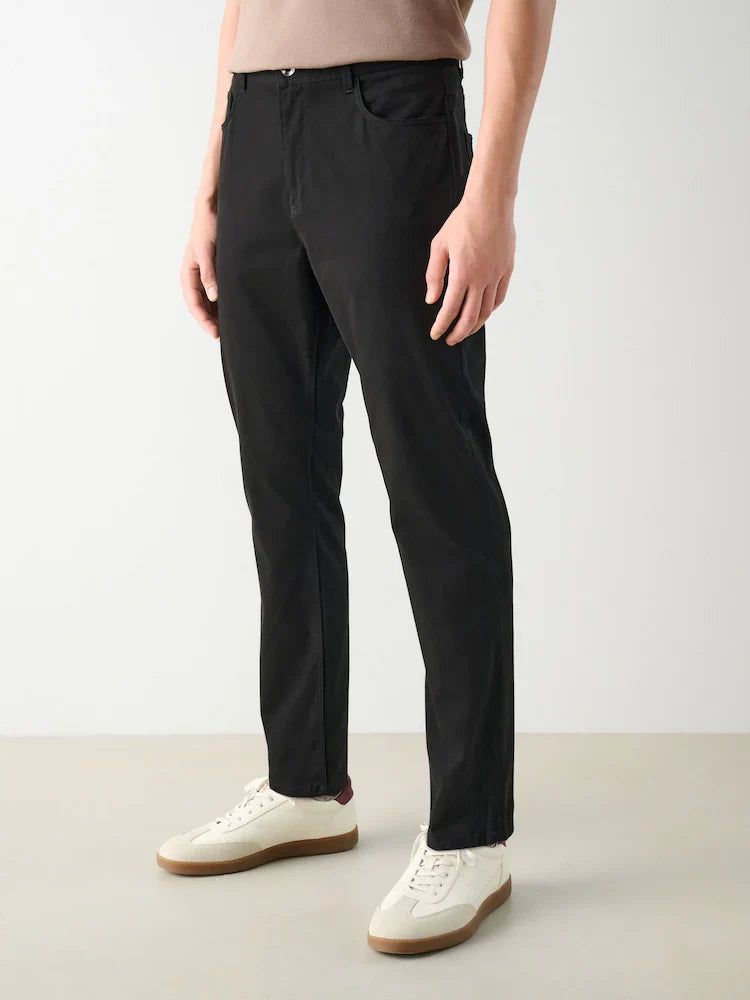 Black Slim Fit 5 Pocket Soft Touch Trousers