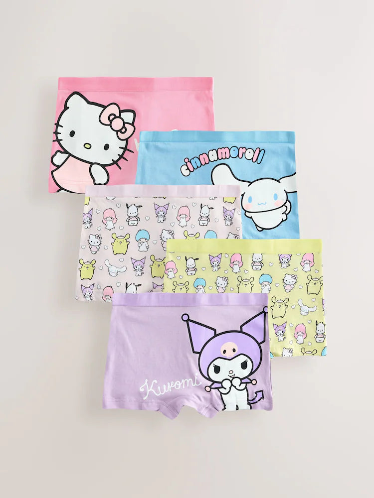 Pink/Lilac Pink Hello Kitty Shorts 5 Pack (2-14yrs)
