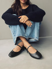 Black Standard/Wide Fit Round Toe Mary Jane Shoes