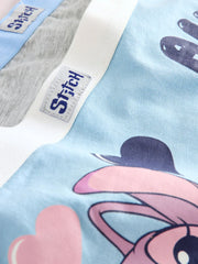 Pink/Blue Disney Stitch and Angel Shorts 5 Pack (2-16yrs)