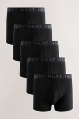 Black 5 Pack A-Front Cotton Rich Boxers
