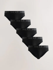 Black 5 Pack Cotton Rich Briefs