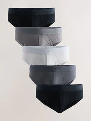 Grey 5 Pack Cotton Rich Briefs