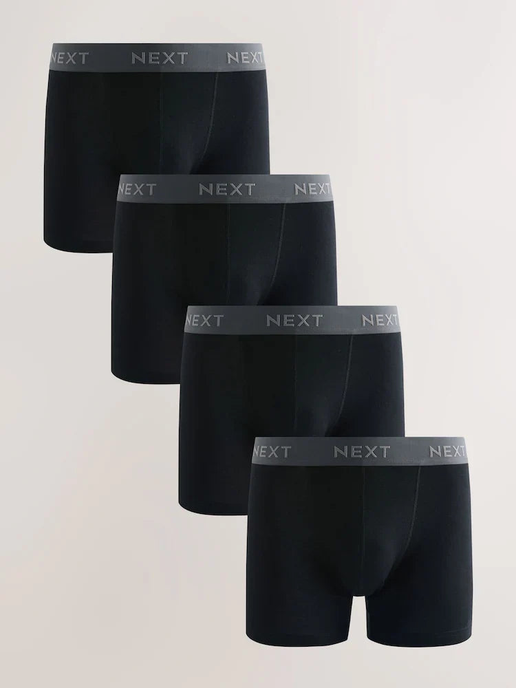 4PK COTTON BLK TRUNK