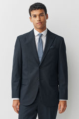 Navy Regular Fit Motionflex Puppytooth Texture Suit Jacket