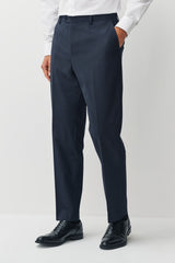 Navy Regular Fit Motionflex Puppytooth Texture Suit Trousers