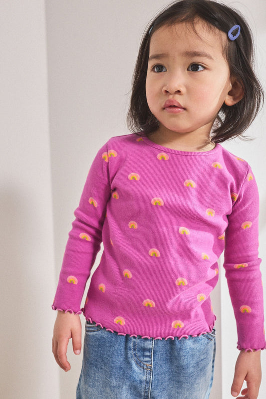 NEXT - RIB LS PURP RBOW AOP