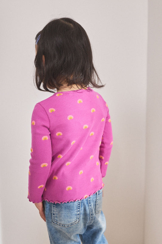 NEXT - RIB LS PURP RBOW AOP