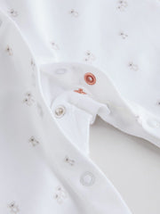 White 4 Pack Popper Baby Sleepsuits (0-2yrs)