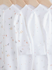 White 4 Pack Popper Baby Sleepsuits (0-2yrs)