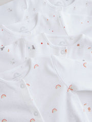 White 4 Pack Popper Baby Sleepsuits (0-2yrs)