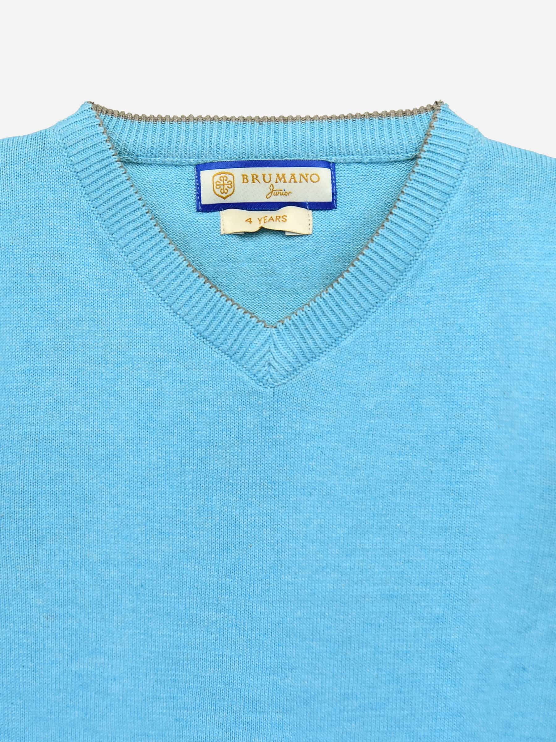 Aqua Blue Casual V-Neck Sweater Brumano Pakistan