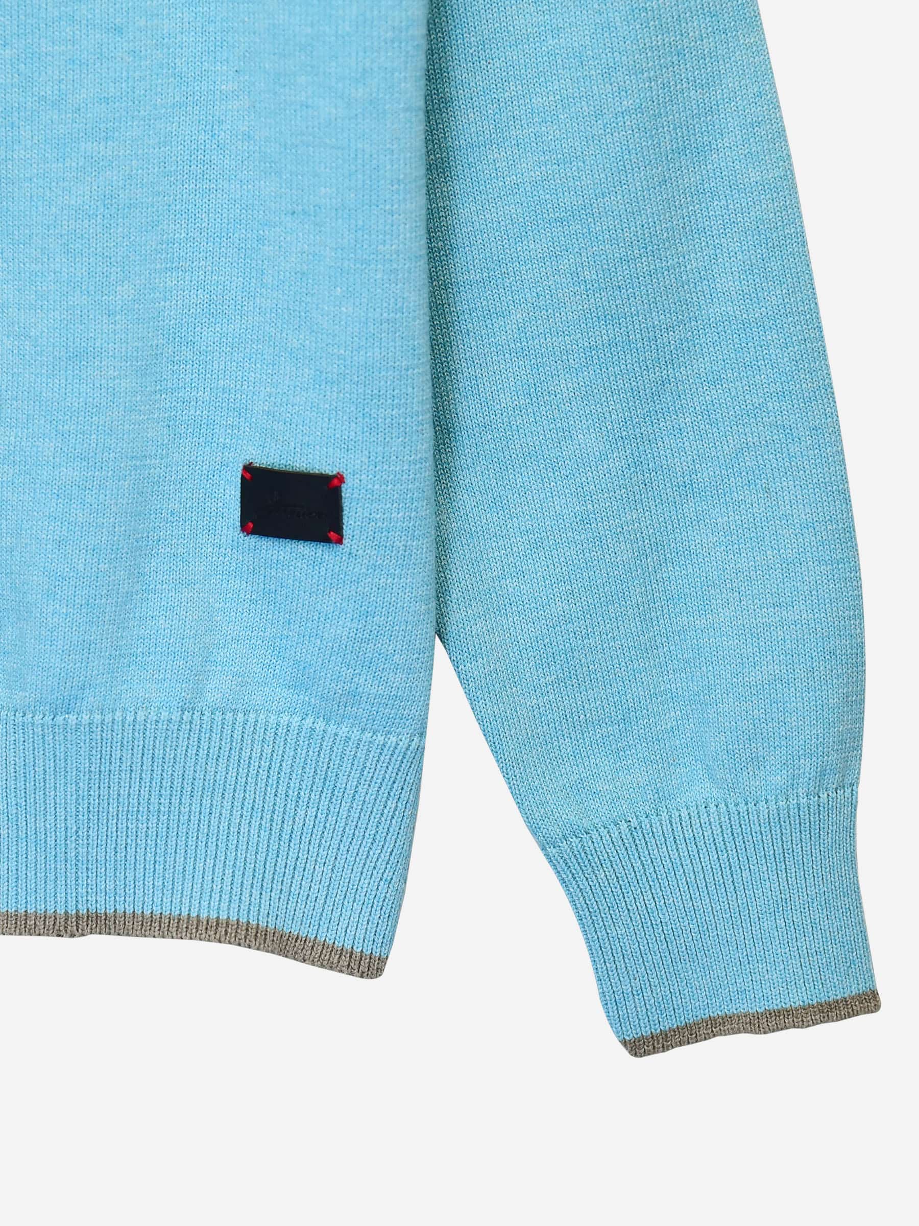 Aqua Blue Casual V-Neck Sweater Brumano Pakistan