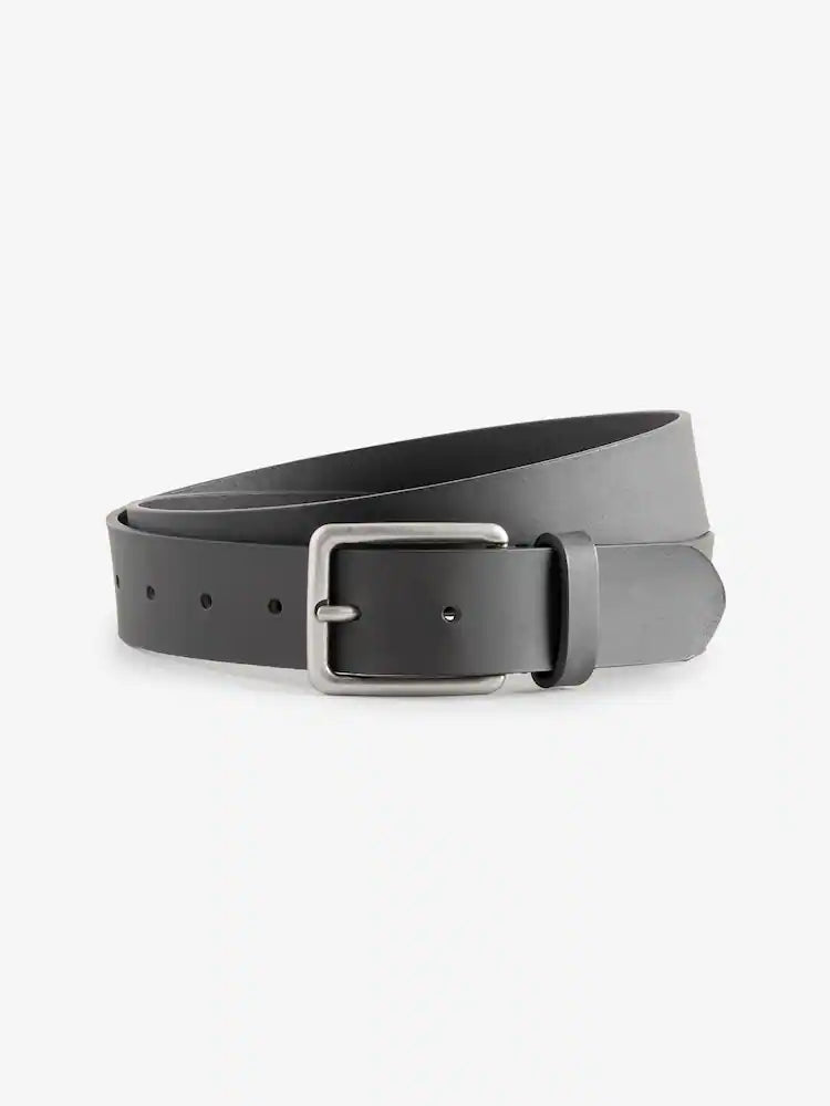 Black Burnished Leather Belt