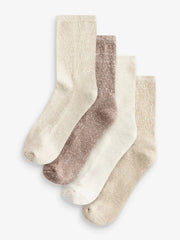 Neutral Neppy Cushion Sole Socks 4 Pack