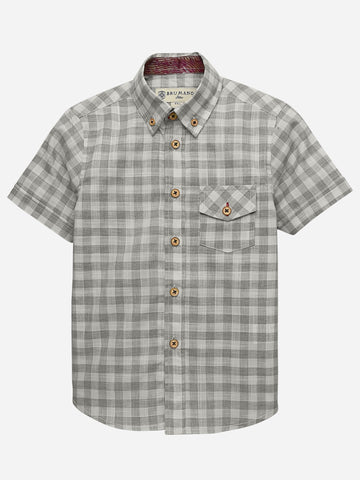 Beige Checkered Button Down Casual Shirt Brumano Pakistan