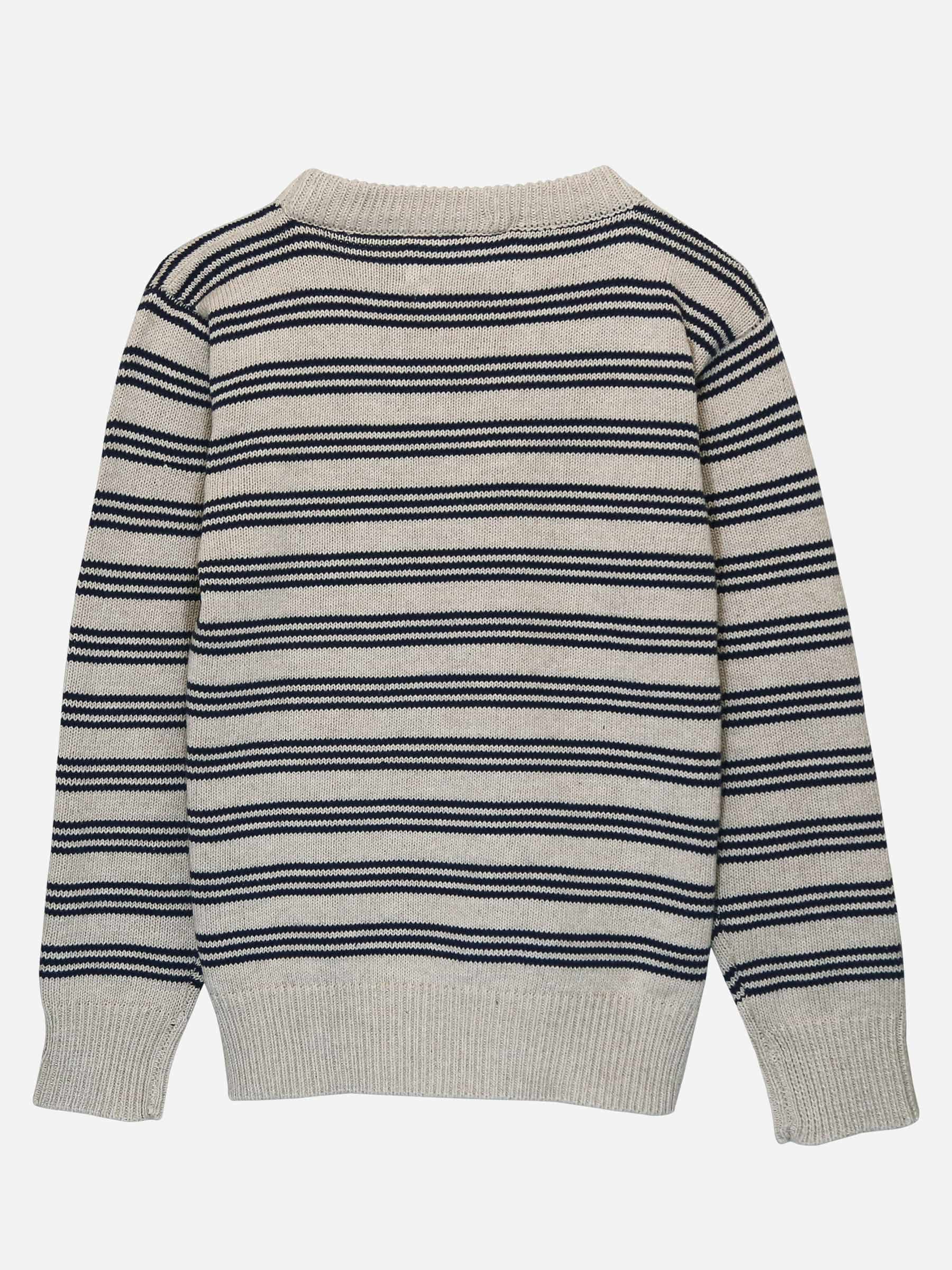 Beige & Navy Striped Casual Sweater Brumano Pakistan