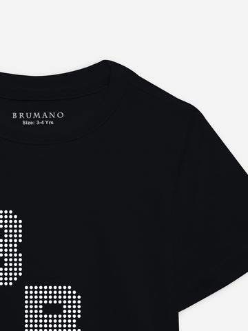 Black 3d 'BRM' Printed Casual T-Shirt Brumano Pakistan