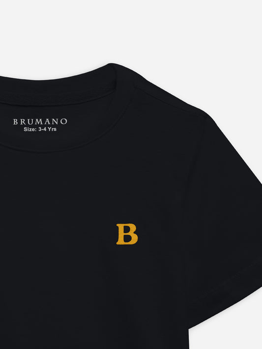 Black Basic 100% Cotton Casual Tee Brumano Pakistan