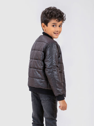 Black Camouflage Quilted Casual Bomber Jacket Brumano Pakistan