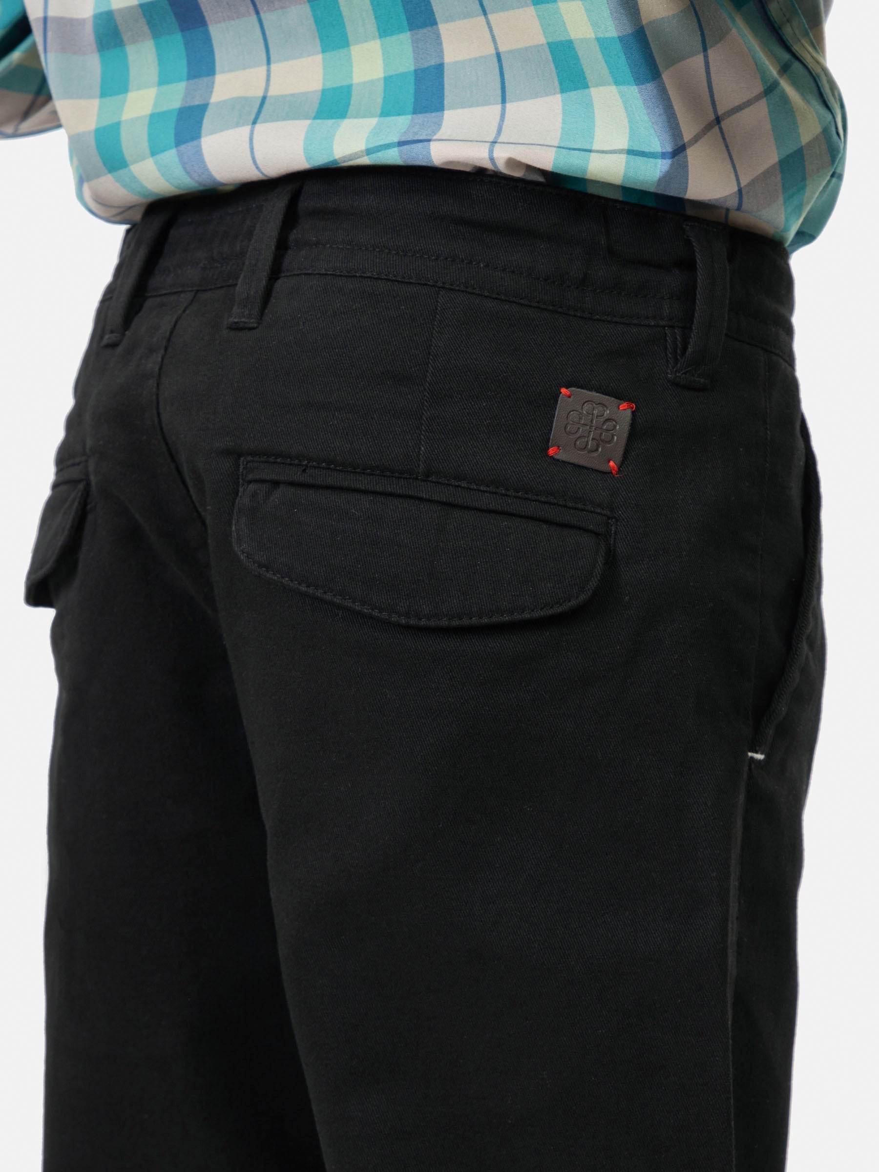 Black Casual Chino With Flap Pockets Brumano Pakistan