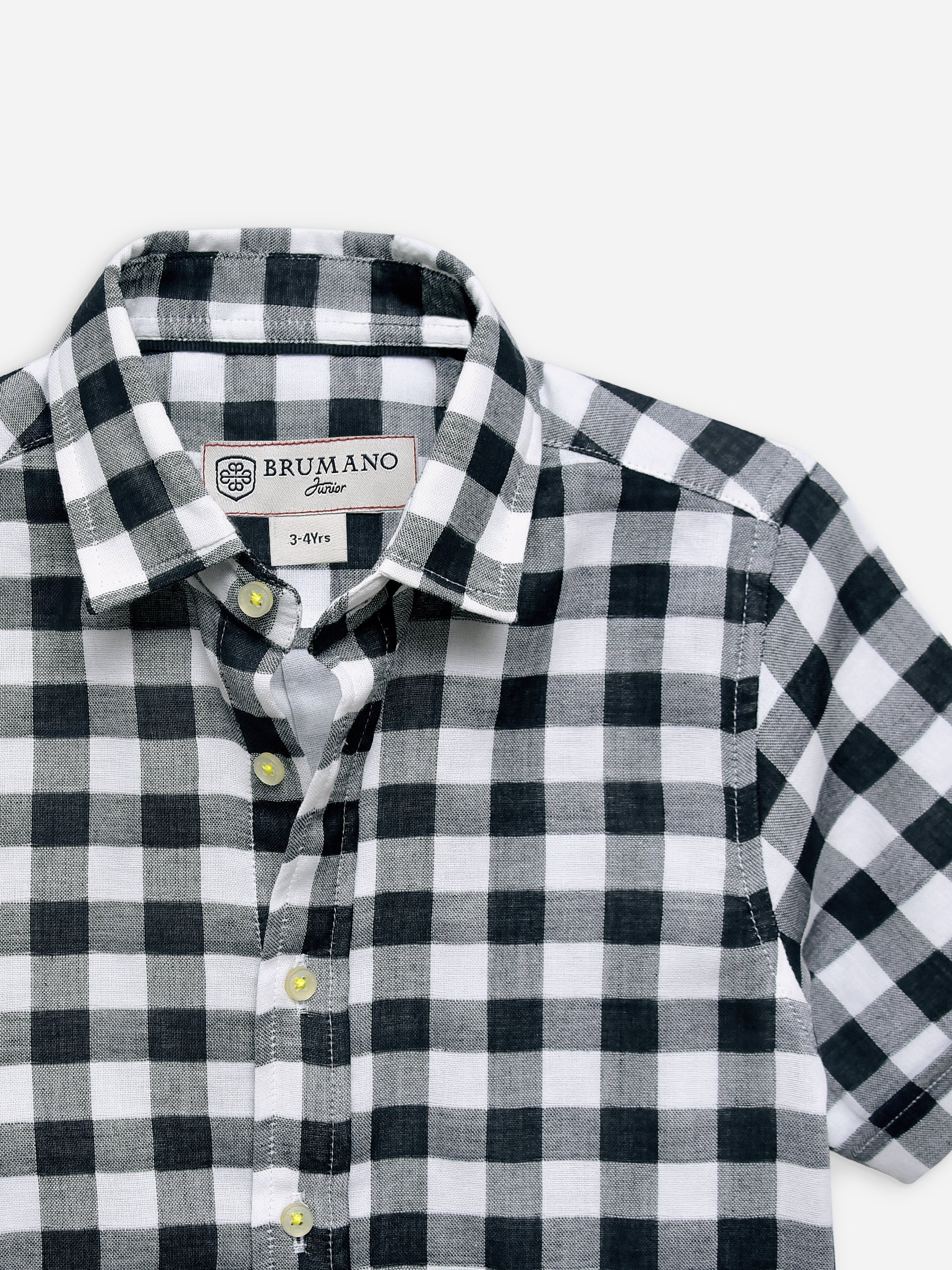 Black Large Gingham Half Sleeve Casual Shirt Brumano Pakistan