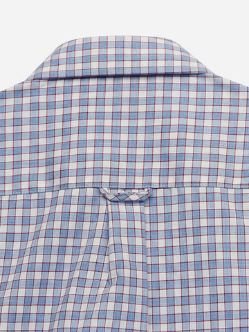 Blue Gingham Casual Long Sleeve Shirt With Yellow Detailing Brumano Pakistan