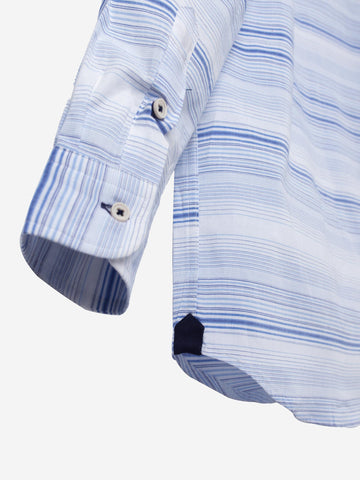 Blue Mao Collar Casual Shirt Brumano Pakistan