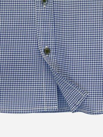 Blue Micro Gingham Short Sleeve Casual Shirt Brumano Pakistan