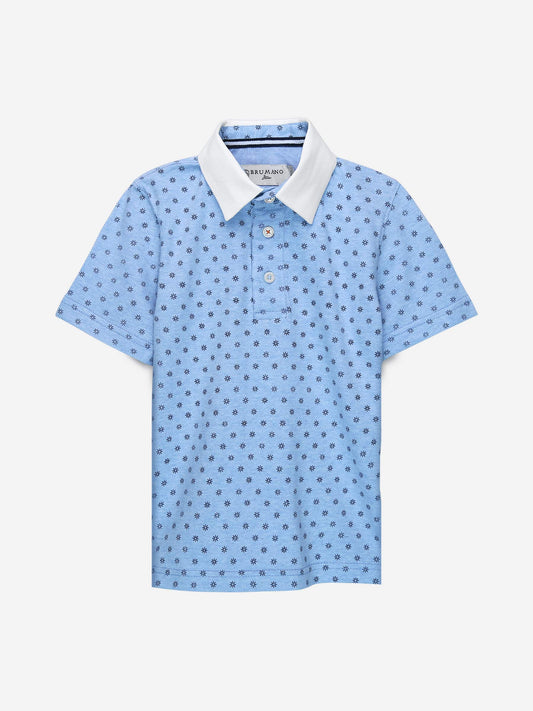 Blue Printed Polo Shirt Brumano Pakistan