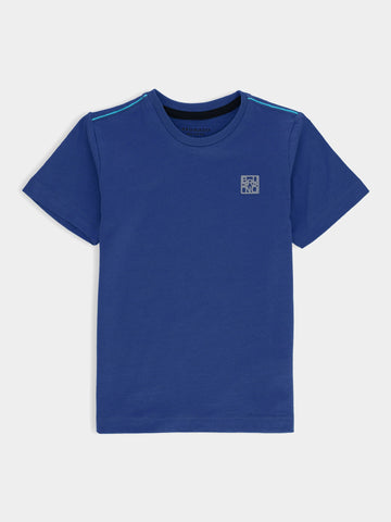 Blue Basic Crew Neck Casual T-Shirt Brumano Pakistan