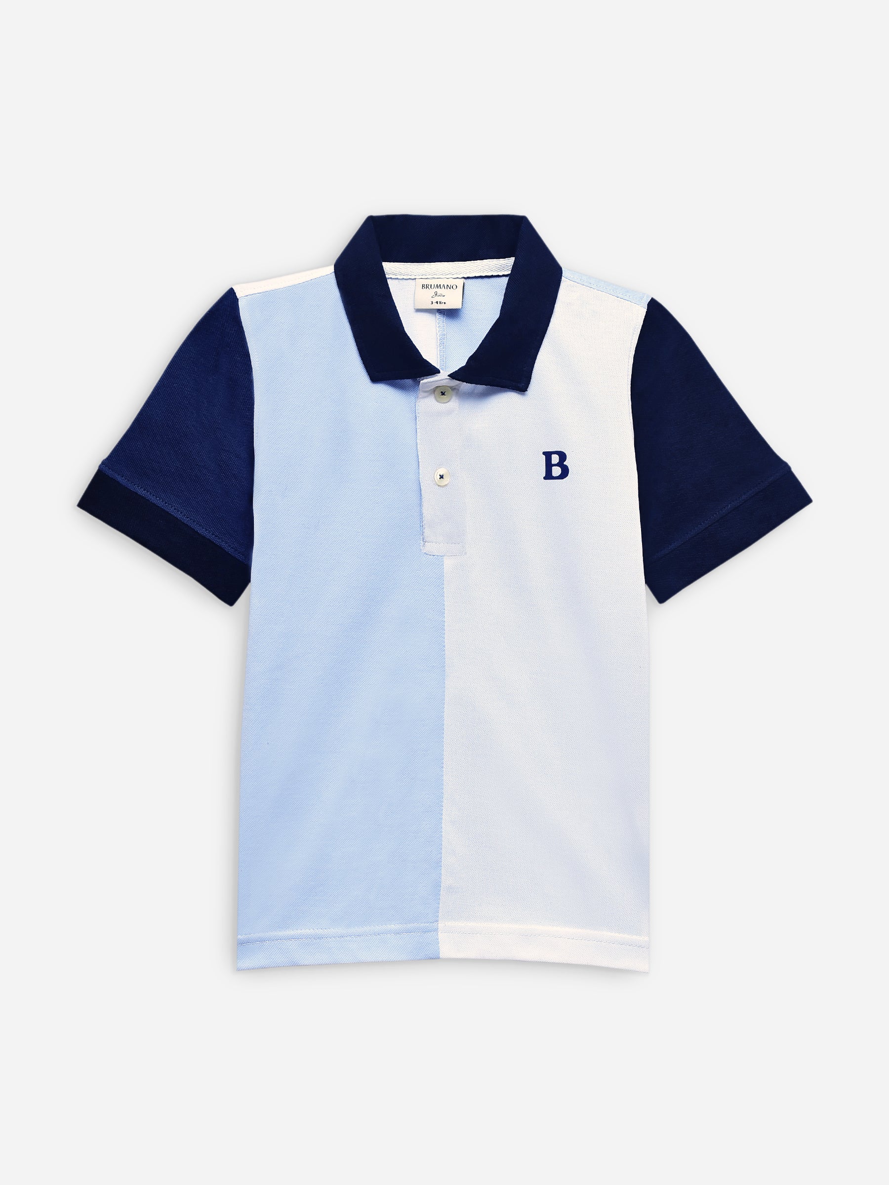 Blue & White Two-Tone Casual Pique Polo Brumano  Pakistan