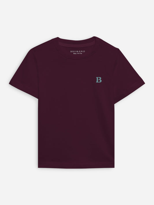 Burgundy 100% Cotton Casual Tee Brumano Pakistan