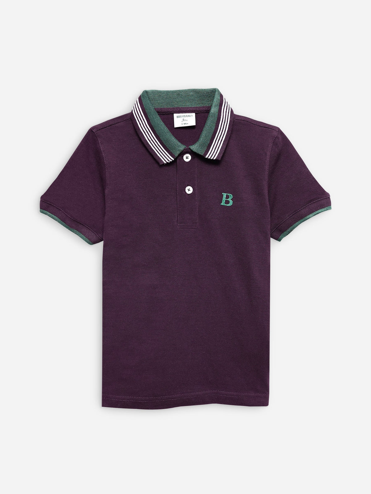 Burgundy Polo With Green Collar Brumano Pakistan