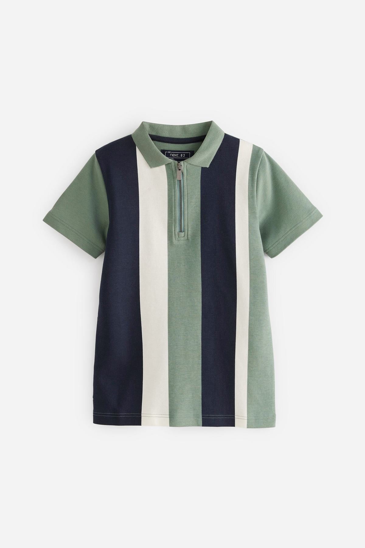 Short Sleeve Zip Neck Polo Shirt