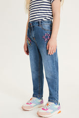 Blue Sequin Embellished Mom Jeans NEXT UK