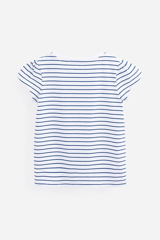 White/Blue Stripe Pretty Sleeve T-Shirt