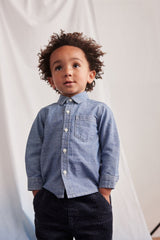 Blue Long Sleeve Chambray Shirt NEXT UK