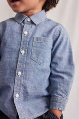 Blue Long Sleeve Chambray Shirt NEXT UK