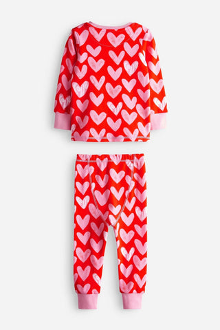 Red/Pink Love Heart Pyjamas 2 Pack