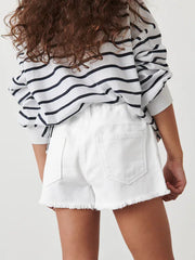 White Regular Length Frayed Edge Denim Shorts (3-16yrs)