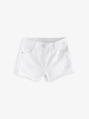 White Regular Length Frayed Edge Denim Shorts (3-16yrs)