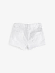 White Regular Length Frayed Edge Denim Shorts (3-16yrs)