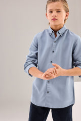 Blue Soft Touch Smart Long Sleeve Shirt NEXT UK