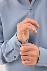 Blue Soft Touch Smart Long Sleeve Shirt NEXT UK