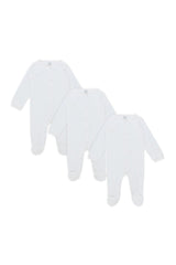 3-Pcs-Footed Sleeper White Cotton candy Pakistan