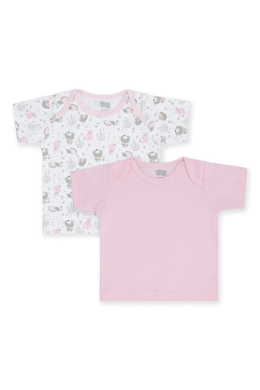 2-Pcs T-Shirt For Baby Girls Cotton candy Pakistan