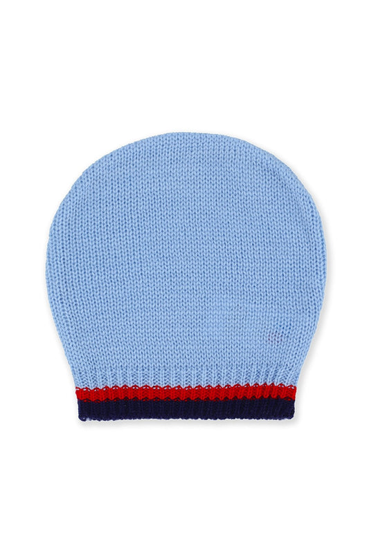 2-Pcs-Beanie Knitted Blue Cotton candy Pakistan