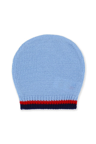 2-PCS-BEANIE KNITTED BLUE